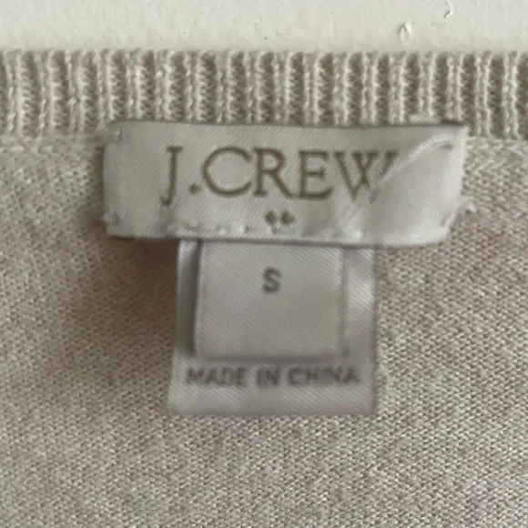 J. Crew Beige V-Neck 100% cotton Sweater with Slim Fit - Picture 5 of 6
